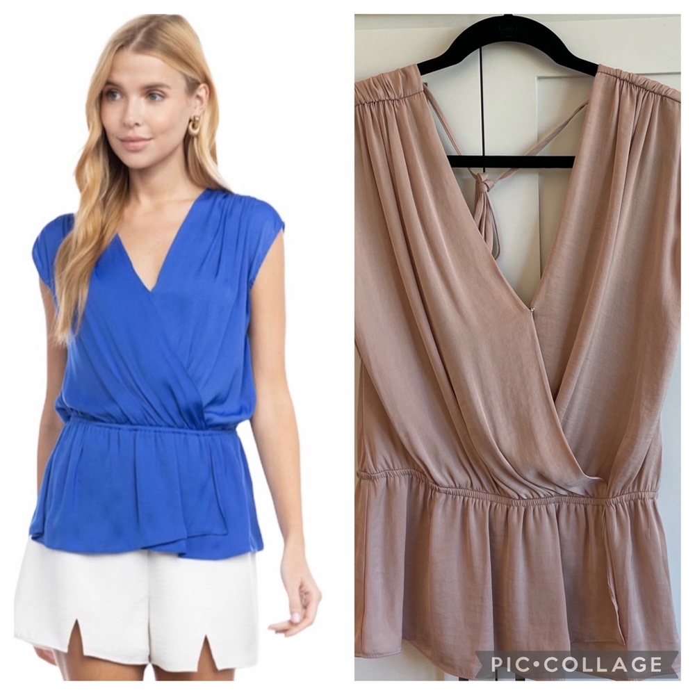 Naked Zebra TAUPE Peplum Top